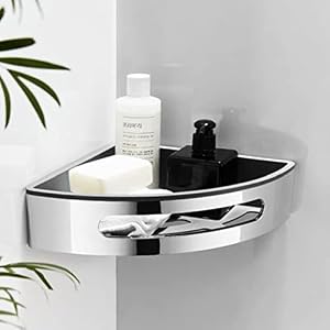 Corner Shower Caddy Wall Mount Triangle Shower Storage Basket Shelf Bathroom Organizer Kitchen Accessories Hardware ABS Chrome Shelves