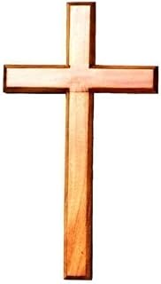 Shalom 80cm wooden Mahogany very large wall hanging cross brown wood