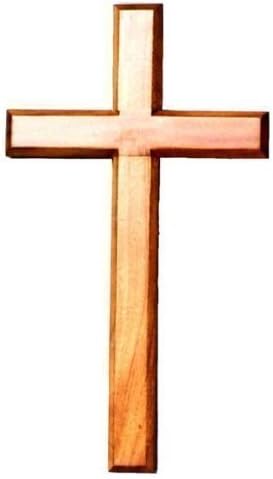 Shalom 80cm wooden Mahogany very large wall hanging cross brown wood