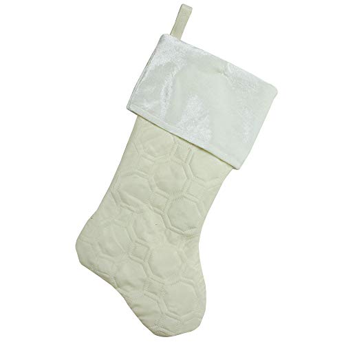 Northlight Quilted Christmas Stocking with Velvet...