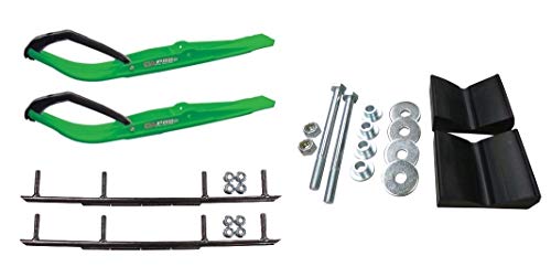C&A Pro Green Razor Snowmobile Skis w/ 8