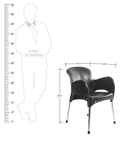 Image of Cello Xylo Chair (Black, Set of 4) | Strong and Durable | Easy to Clean | Chair for Living Room, Bed Room, Kitchen, Office Room, Outdoor | 3 Years Warranty