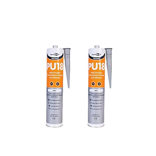 (Pack of 2) PU18 Grey Polyurethane Adhesive Sealant High Strength Marine Automotive PU