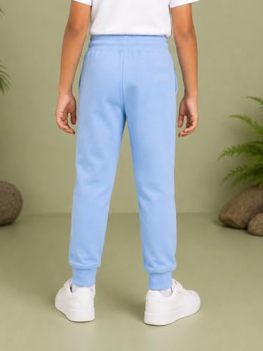 Image of KiddoPanti Boys Solid Fleece Track Pants | Cotton Poly Fleece Fabric | Ankle Length Bottom Rib | 2 Front Patch Pocket | Elastic Waist & Drawcord | Jogger Track Pants for Boys