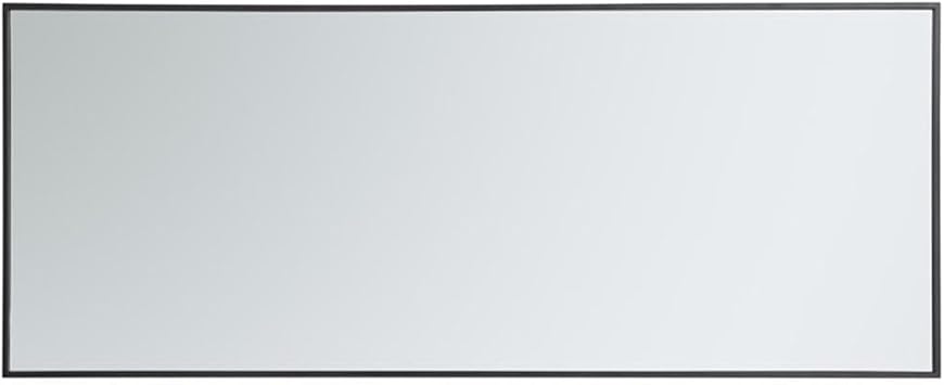 Elegant Decor Eternity 60 x 24 Contemporary Metal Frame Mirror in Black