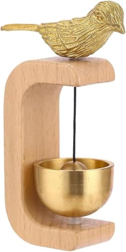 Fulimr 仏壇 おりん 真鍮 ミニ ペットメモリアル 仏壇 仏具 仏具 美しい色合い ミニ台座 天然木 携帯用 おりん (F)