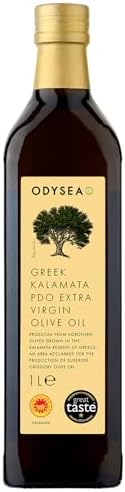 Odysea PDO Kalamata Extra Virgin Olive Oil, Glass Bottle (1 Litre)