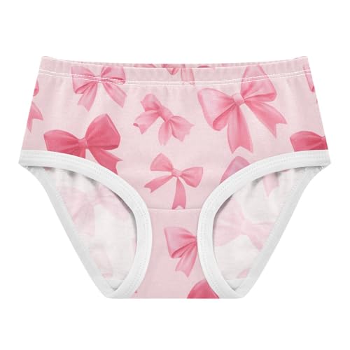 Wusikd Pink Bows Ribbons Girls' Underwear Cotton Girls Briefs Soft Toddler Underwear 2T