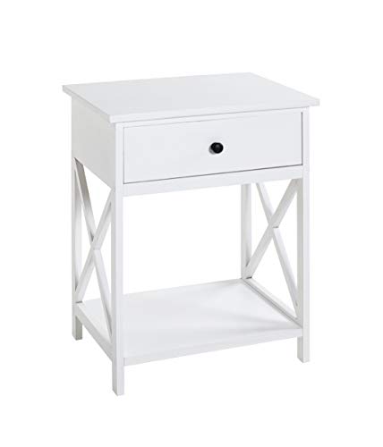Table d'appoint Blanc HAKU finitions soignées en MDF durable - 2