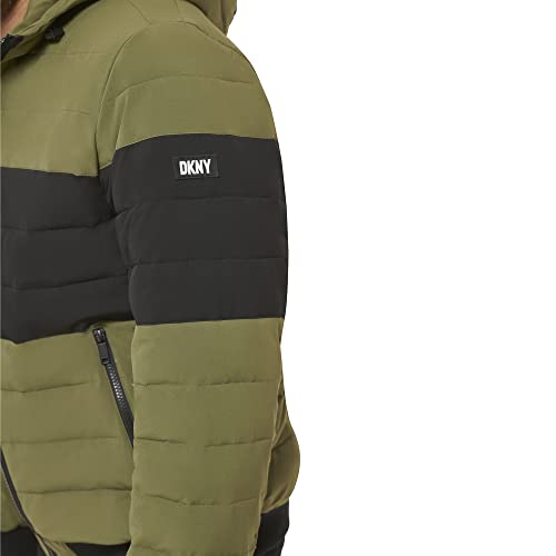 Image of DKNY Men's Quilted Performance Hooded Bomber Jacket