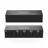 Cubilux 4-Way XLR Audio Passive Splitter, 1 Female to 4 Male XLR Balanced Distributor for Mic/Line, 1 in 4 Out Aluminum Splitter Box