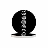 Pznen Eclipse Moon Coaster Lunar Universe Astronomy Nature Planet Space Sphere Dark Night Tabletop Protection for Any Table Type Wood, Granite, Glass, Soapstone, Sandstone, Marble, Stone Tables