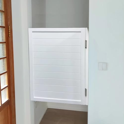 Rustic Solid Wood Half-Waist Entry Doors for Kitchen, Bathroom & Garden, 35.4"x35.4" (W90cm x L90cm), Western Style Black Home Decor