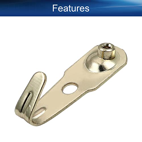 Image of Picture Hangers 0.8mm Thick Picture Hooks with Nails Professional Picture Hanging Kit, for Office Pictures House Decoration Clock Wall Mounting Brass Tone 20pcs