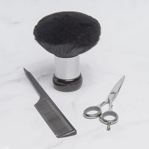 Diane Neck Duster Brush for Hair Cutting, Removes Loose Hair from Neckline and Ears, Barber Supplies and Salon Accessories, Soft Nylon Bristles, Stand Up Base, 5"