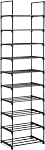Stanz (TM) 10 Tier 20 Pairs Shoe Rack, Shoe Tower Shelf Entryway Cabinet Storage Organizer, Black