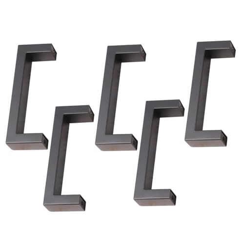 Uonlytech 5個 ステンレス製家具用キャビネット取っ手 マットブラック仕上げシンプルな引き出しプル キッチン 家具ドアノブ 収納扉用