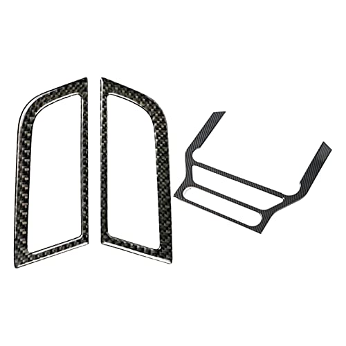 XINGWEN Etiqueta engomada lateral de la salida de aire del Mustang Mustang de la fibra del carbono del interior del coche 2 unids con la etiqueta engomada Cover