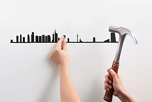 The Line, Frankfurt Metal Silhouette Wall Art, black, 50L x 50W cm