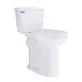 SouNor 12" Rough in Elongated Two Piece Toilet 1.28 GPF Extra 21" Tall Bowl Comfortable Right Seat Height Soft Closing Seat Suitable for The Elderly, Disabled, and Tall People White,SN1088