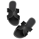 Toybdsunx Women's Flat Slide Sandals Summer Open Toe Slip On Casual Beach Slippers, Wide Widths Available 5-11