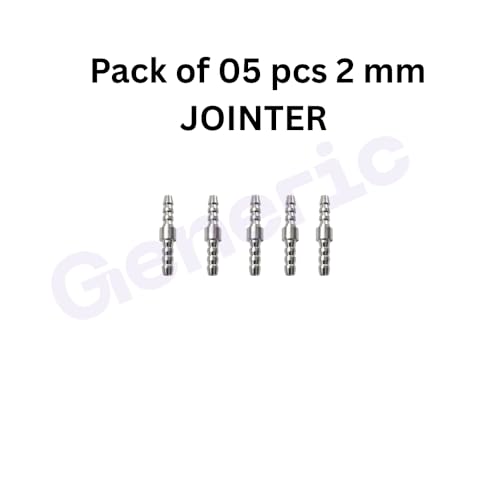 Image of Dental Chair Parts - 2mm x 2mm Straight Round Jointer | Direct Water Pipe Connector | Brass Construction, Lightweight & Durable (Pack of 5-2mm x 2mm)