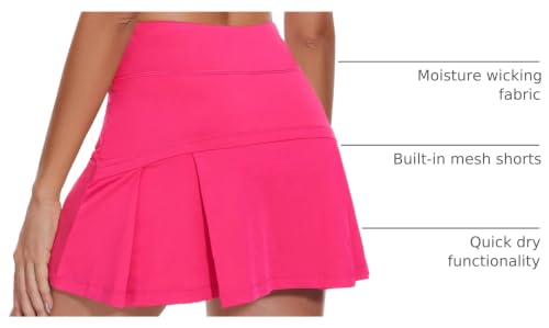 Image of Ibeauti Womens Back Pleated Athletic Tennis Skorts Golf Skirts with 3 Pockets Mesh Shorts for Running Active Workout