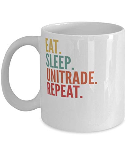 Unitrade Crypto, Eat Sleep Unitrade Repeat Mug 11oz, white