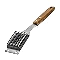 HcirjhieGrill Brush and Scraper for Barbecue – Grill Brush for Outdoor Grill with Extended, Large Wooden Handle and Replaceable Stainless Steel Bristles Head –No Scratch- Brush for Any Grill