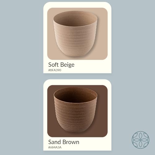 Image of Irida Naturals Set of 4 Rice Husk Peony 4 inch Pots & Planter | Unbreakable, Eco-Friendly, Biodegradable, BPA-Free | Lightweight, Indoor Outdoor Plant Pots for Home and Garden | Multi Color