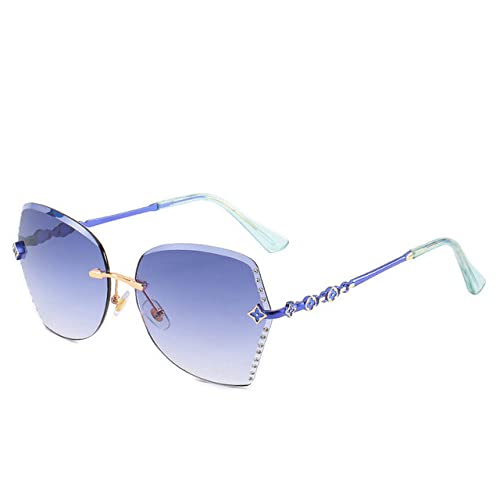 Lunettes de soleil en métal bleu style vintage 2025 taille unique pour hommes et femmes élégants