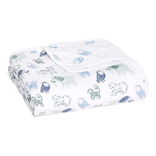 Image of aden + anais Essentials Dream Blanket, Muslin Baby Blankets for Girls & Boys, Ideal Lightweight Newborn Nursery & Crib Blanket, Unisex Toddler & Infant Bedding, Shower & Registry Gift, Time to Dream