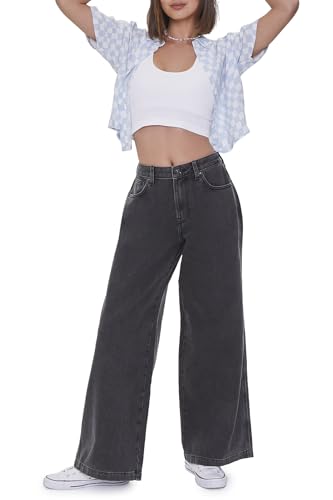 Forever 21 Women's Wide-Leg High-Rise Jeans