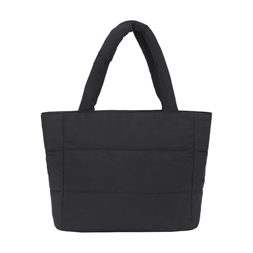 Image of PUMA Women's Plush Soft Nylon Tote with Padded Straps, Zip Closure & Metal Logo Plaque