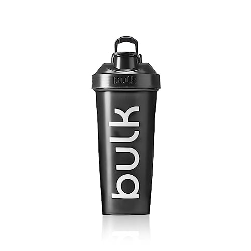 Bulk Iconic Shaker Bottle, 1000ml, Gunmetal Black, Leak-Proof, BPA-Free, Wire Mixing Ball for Lump-Free Shakes, Convenient Carry Handle, Transparent Fill Level, Dishwasher Safe