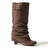 onlymakerheels Slouchy Wedge Suede Boots Knee High Pull On High Heels Brown Size9.5