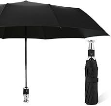 GOPINATH ECOM Windproof Travel Umbrella with Stylish Curved Handle | Large Compact Automatic Open Close Umbrella for Men & Women | Lightweight Waterproof Golf Umbrella with Strong Fiberglass Ribs