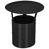 KOTARBAU® Chapeau de Cheminée   Acier Galvanisé et Peint par Poudre   ø 200 mm   Noir   Chapeau Cheminée Anti Pluie   Résistant à la Corrosion   Installation Facile   Design Moderne