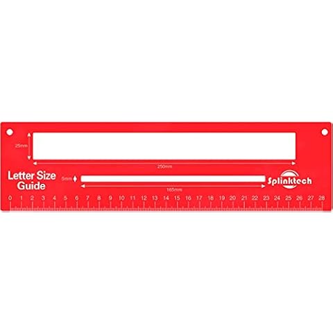 ZUKHRUF Mail PiP Letter Size Guide Ruler, Letter & Parcel Size Pricing in Proportion Charge Guide with Ruler Portable and Durable(Red) Cover