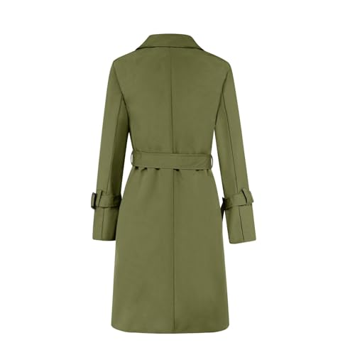 Manteau à revers croisé style décontracté avec ceinture chic - 6