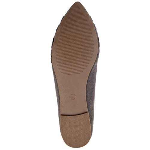 Brinley Co. Womens Pointed Toe Flat Grey, 8 Regular US4