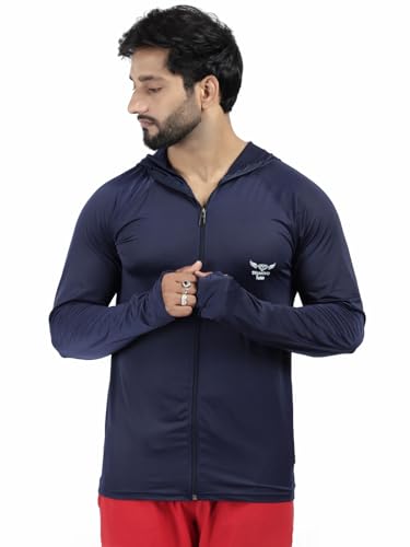 Image of Diamond Fashion Men's Gym Hoodie Jacket | Lightweight Stretchable Activewear for Workout, Running & Fitness | Quick Dry Full Zip Sports Hoodie for Men