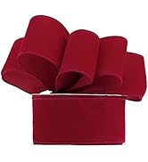 MEEDEE Red Velvet Ribbon 2.5 Inch Thick Velvet Ribbon Wide Dark Red Velvet Wire Ribbon Bulk 25 Ya...