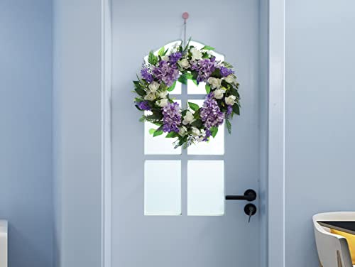 Summer Wreaths For Front Door Green Plant Purple Hydrangea Weaths 18 Inch On Grapevine Base, Perfect For Spring Wreaths Outdoor,Indoor And Farmhouse Decoration #TOP5