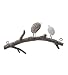 Wind & Weather Birds on Branch Indoor or Outdoor Wall Art, Made of Lightweight Metal (2 Birds)