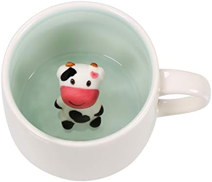 3D Coffee Mug Cat Inside Cup,Cute Handmade Animal Figurine Ceramics Teacup, Christmas,Birthday,Mother's Day Gifts For Friends Family Or Kids,Best Cocoa Cups Couples Mugs (White Cat