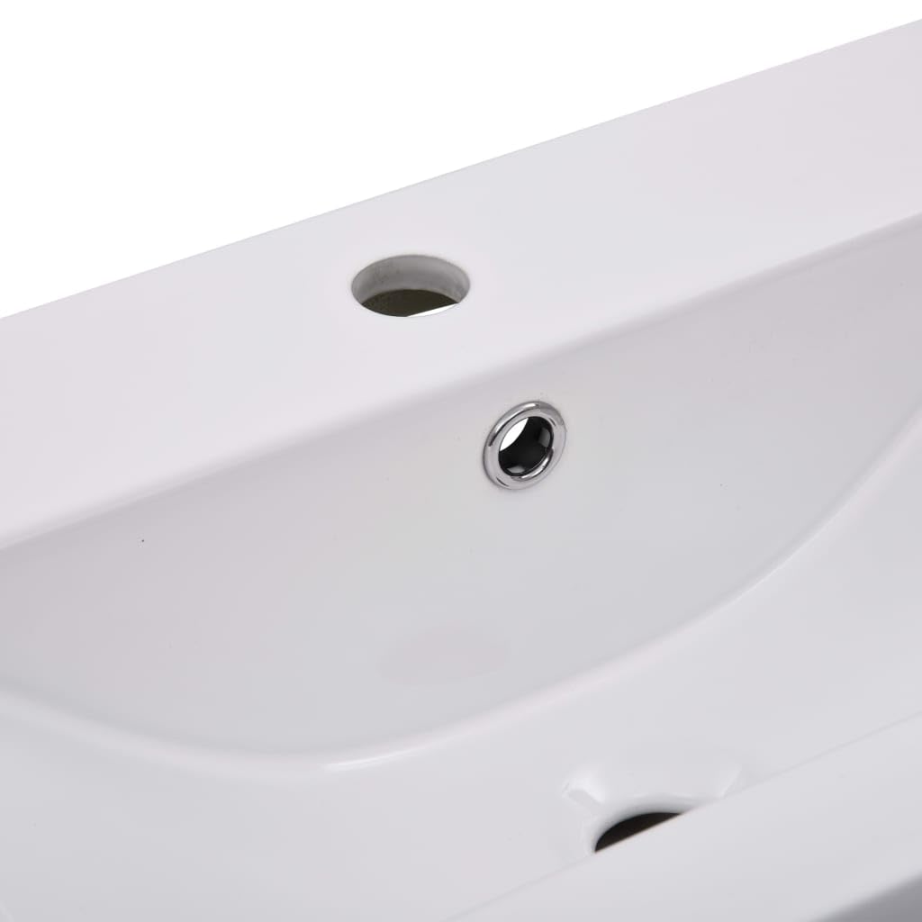 INLIFE Lavabo empotrable 81 x 39,5 x 18,5 cm de cerámica blanca, 16,9 kg, 145062