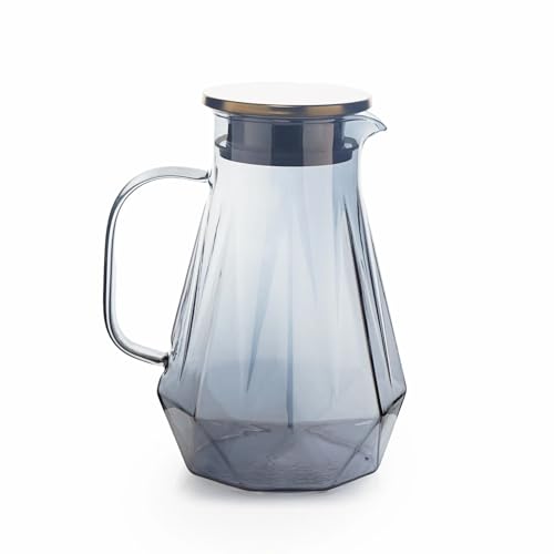 Image of Premium Black Water and Juice Glasses Set of 6 350ML and 1.5 Liter Water Jug 1 Piece,Transparent Glass and Jug Set for Dining Table,Party,Gift Set,All pourpse use (7 Piece) (MT-15)