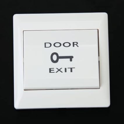 PC Fireproof Plastic Door Exit Push Release Button Switch for Electric Access Control (White, 86x86 mm)
