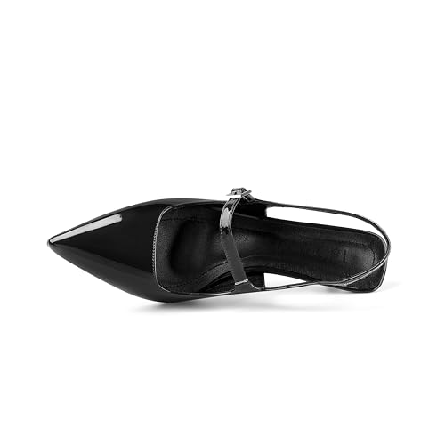 Womens Kitten Heels Closed Toe Pointed Toe Elastic Slingback Heels Women Pumps Wedding Dress Shoes3